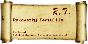 Rakovszky Tertullia névjegykártya